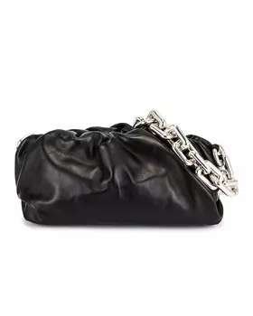 Сумка-чехол с цепочкой Bottega Veneta, цвет Black & Silver