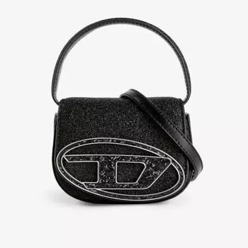 Сумка через плечо 1DR XS из искусственной кожи с металлическим логотипом Diesel, черный