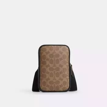 Сумка через плечо Aden из фирменного холста Coach Outlet, светло-коричневый/черный