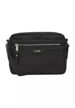 Сумка через плечо Adventure, нейлон, эмблема, отделение на молнии, однотонная, женская PICARD, черный