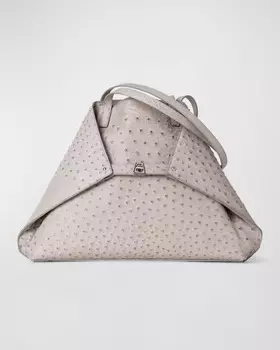 Сумка через плечо Ai среднего размера из кожи страуса Akris