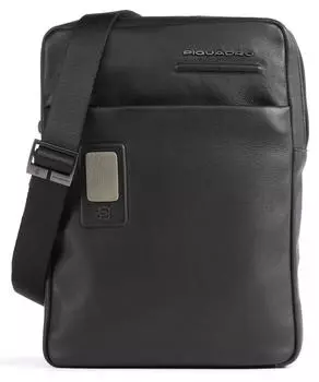 Сумка через плечо Akron 10 дюймов из мелкозернистой яловой кожи. Piquadro, черный