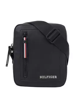 Сумка через плечо, эмблема, молния TOMMY HILFIGER, черный