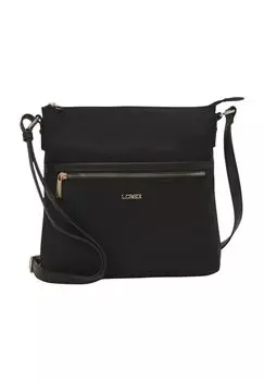 Сумка через плечо, эмблема, однотонная, женская L.CREDI, черный