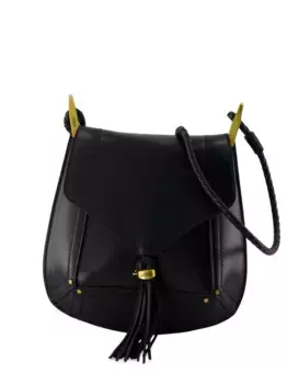 Сумка через плечо Anahi из телячьей кожи с кисточками ISABEL MARANT, черный