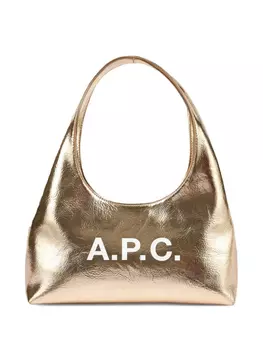 Сумка через плечо APC mini Ninon с металлическим логотипом A.P.C., золотой