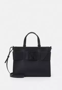Сумка через плечо Armani Exchange с декоративным ремнем и пряжкой, черный