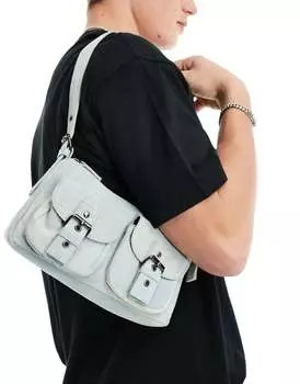 Сумка через плечо ASOS DESIGN из стираного денима с карманами и пряжками