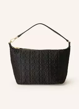 Сумка через плечо бабочка среднего размера из атласа. Ganni, черный