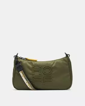 Сумка через плечо Baguette цвета хаки из нейлона на молнии Hoff