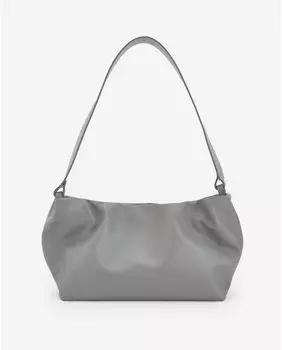 Сумка через плечо Baguette из бычьей кожи серого цвета Adolfo Dominguez, серый