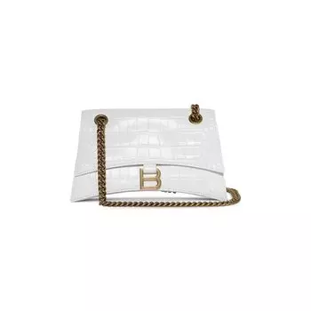 Сумка через плечо Balenciaga Crush Chain Bag, цвет Optic White