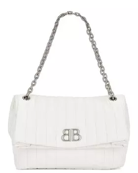 Сумка через плечо Balenciaga Monaco Medium Chain, белый