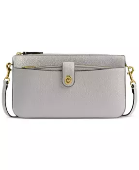 Сумка через плечо Bella Small из кожи COACH, серый