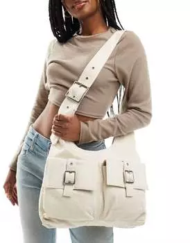 Сумка через плечо Bershka цвета стираного экрю