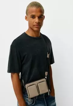 Сумка через плечо Bershka, песочный