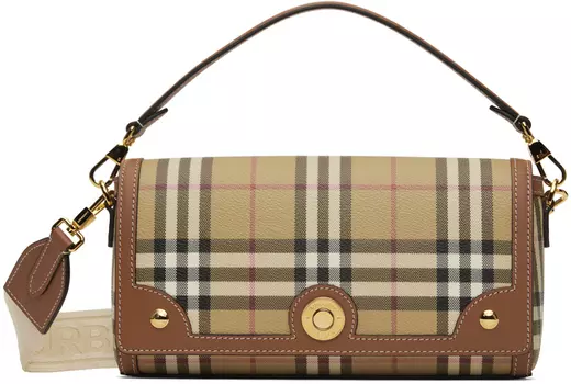 Сумка через плечо бежевого цвета с небольшой заметкой Burberry
