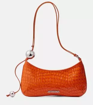 Сумка через плечо Bisou Perle из кожи Jacquemus, оранжевый
