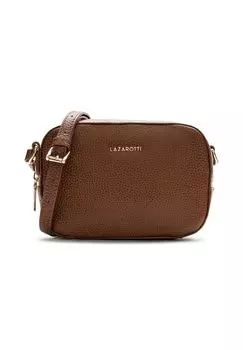 Сумка через плечо Bologna Leather из кожи 19 см LAZAROTTI, коричневый