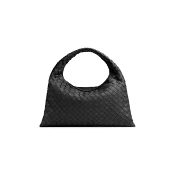 Сумка через плечо Bottega Veneta среднего размера Hobo Intrecciato, цвет Черный