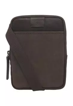 Сумка через плечо Brick Lane, кожа, однотонная, с накладным карманом, мужская strellson, цвет Darkbrown