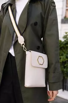 Сумка через плечо Brompton для телефона ALICE WHEELER LONDON, бежевый