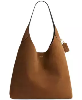 Сумка через плечо Brooklyn Extra-Large из замши 39 COACH, коричневый