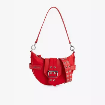 Сумка через плечо Bucky small из переработанного нейлона Ganni, красный