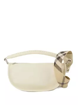 Сумка через плечо Burberry B-Clip с клетчатым ремешком, нейтральный