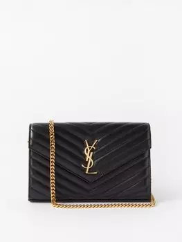 Сумка через плечо cassandre из кожи матлассе Saint Laurent, черный