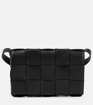 Сумка через плечо Cassette из кожи Bottega Veneta, черный