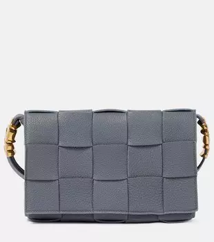 Сумка через плечо Cassette из кожи Bottega Veneta, серый
