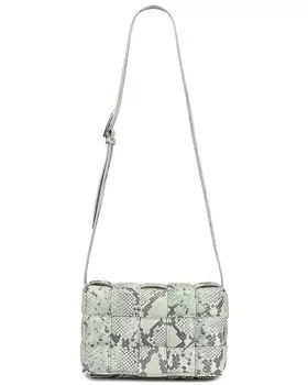 Сумка через плечо Cassette с мягкой подкладкой Bottega Veneta, цвет Dew, Black & Silver
