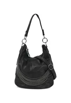 Сумка через плечо Cher из переливающегося материала с цепочкой HARPA, черный
