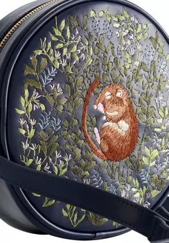 Сумка через плечо CIRCLE EMBROIDERED DORMOUSE FABLE ENGLAND, синий