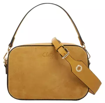 Сумка через плечо Cluty, натуральная кожа, производство Италия, желтый