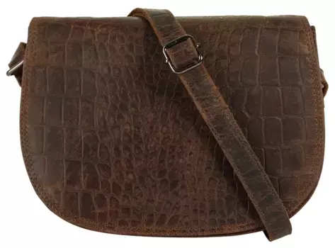 Сумка через плечо Cluty, натуральная кожа, коричневый