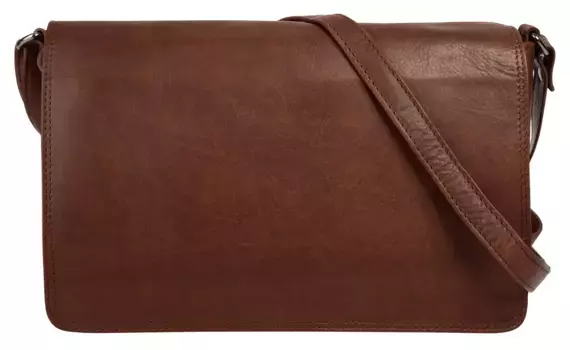 Сумка через плечо Cluty, натуральная кожа, цвет Cognac