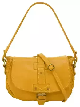 Сумка через плечо Cluty, натуральная кожа, производство Италия, желтый