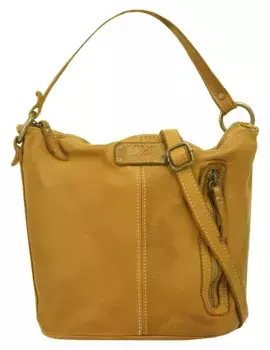 Сумка через плечо Cluty, натуральная кожа, производство Италия, желтый