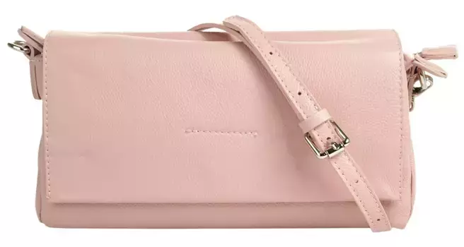 Сумка через плечо Cluty, натуральная кожа, производство Италия, розовый