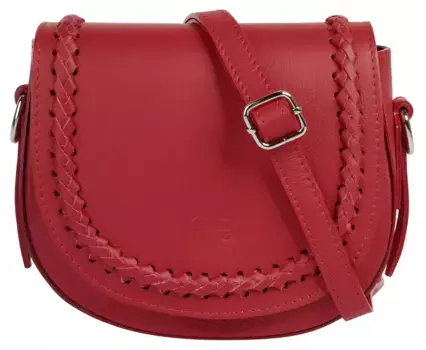Сумка через плечо Cluty, натуральная кожа, производство Италия, красный