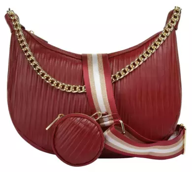 Сумка через плечо Cluty, натуральная кожа, производство Италия, красный