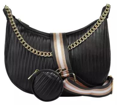 Сумка через плечо Cluty, натуральная кожа, производство Италия, черный