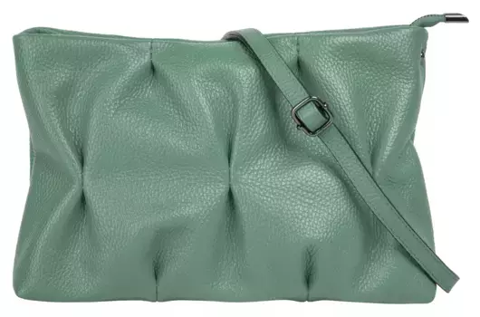 Сумка через плечо Cluty, натуральная кожа, производство Италия, зеленый