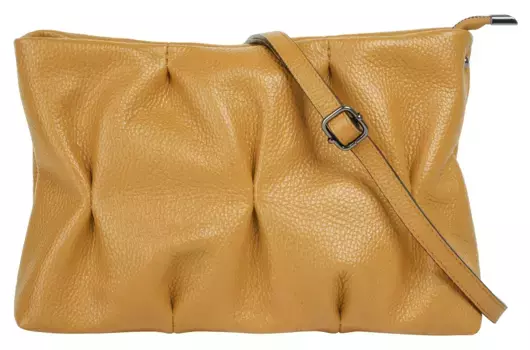 Сумка через плечо Cluty, натуральная кожа, производство Италия, желтый
