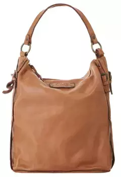 Сумка через плечо Cluty, натуральная кожа, производство Италия, цвет Cognac