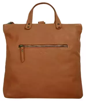 Сумка через плечо Cluty, натуральная кожа, производство Италия, цвет Cognac