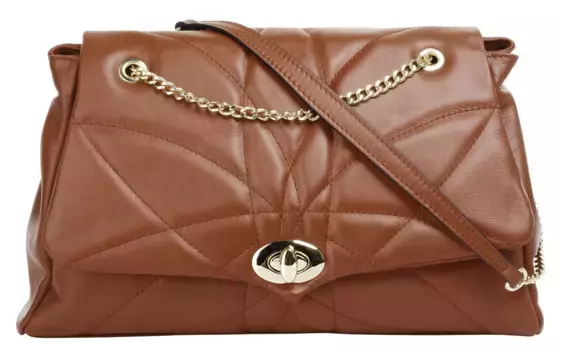 Сумка через плечо Cluty, натуральная кожа, производство Италия, цвет Cognac