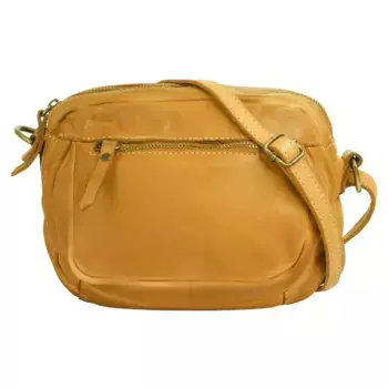 Сумка через плечо Cluty, натуральная кожа, производство Италия, желтый